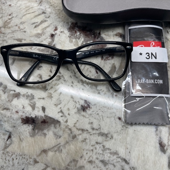 Ray-Ban RB5228 2000 Black Eyeglasses‎ 53-17-140 Square Frames with Case - Picture 2 of 5